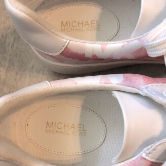 Michael Kors Pink White Platform Tennis Shoes Sneakers Size 6.5 - Picture 5 of 9